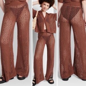 NWT Wild Fable Brown Crochet Beach Pants Size XXL